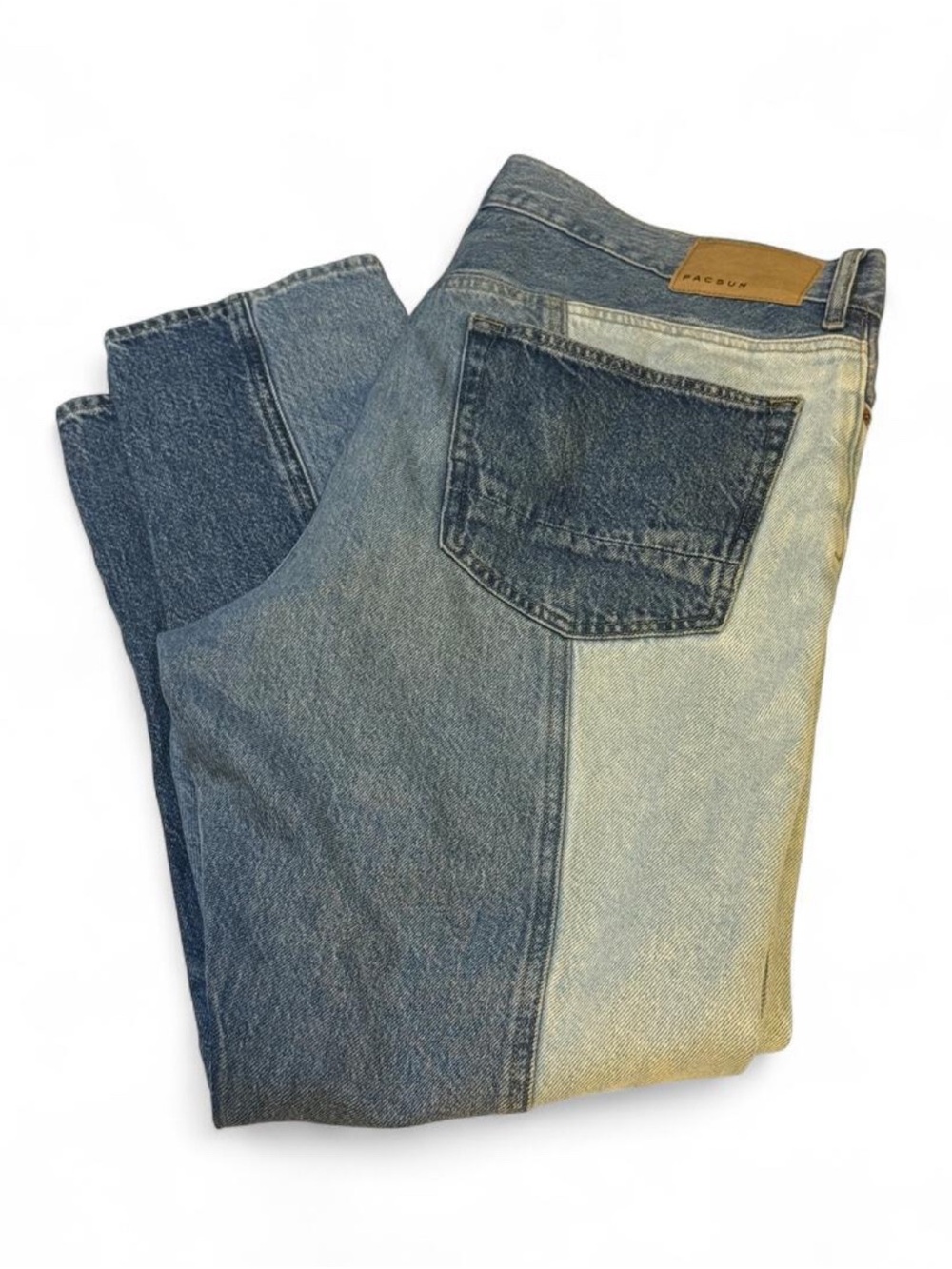 PacSun Two-Tone mixed denim Blue Straight Jeans